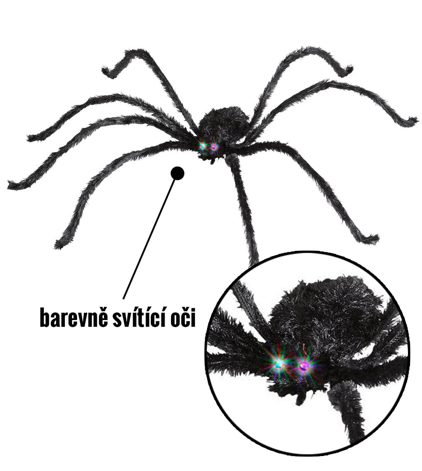 velky dekorační pavouk halloween vyzdoba